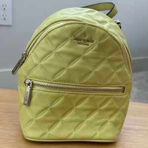 kate spade Lime Quilted Leather Mini Backpack with Gold Hardware